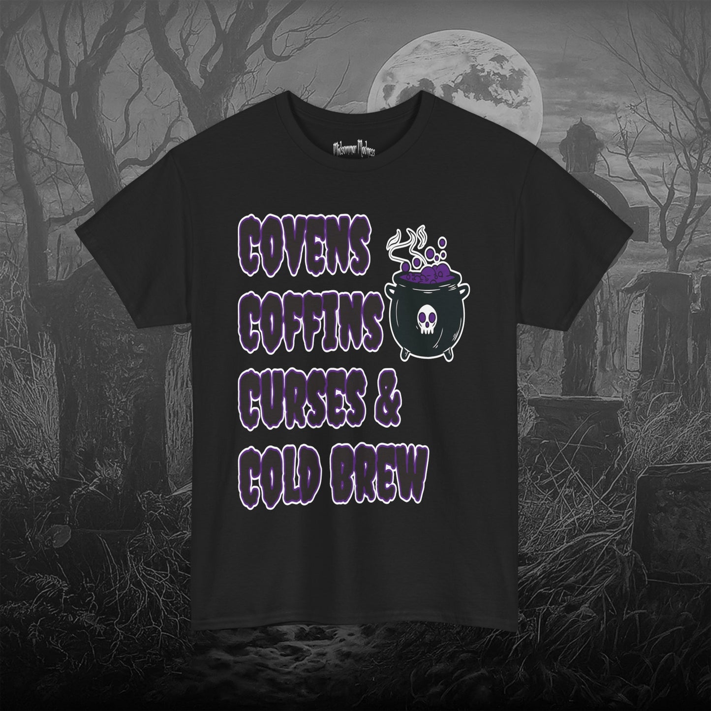 Covens Coffins Curses & Cold Brew Short Sleeve Shirt