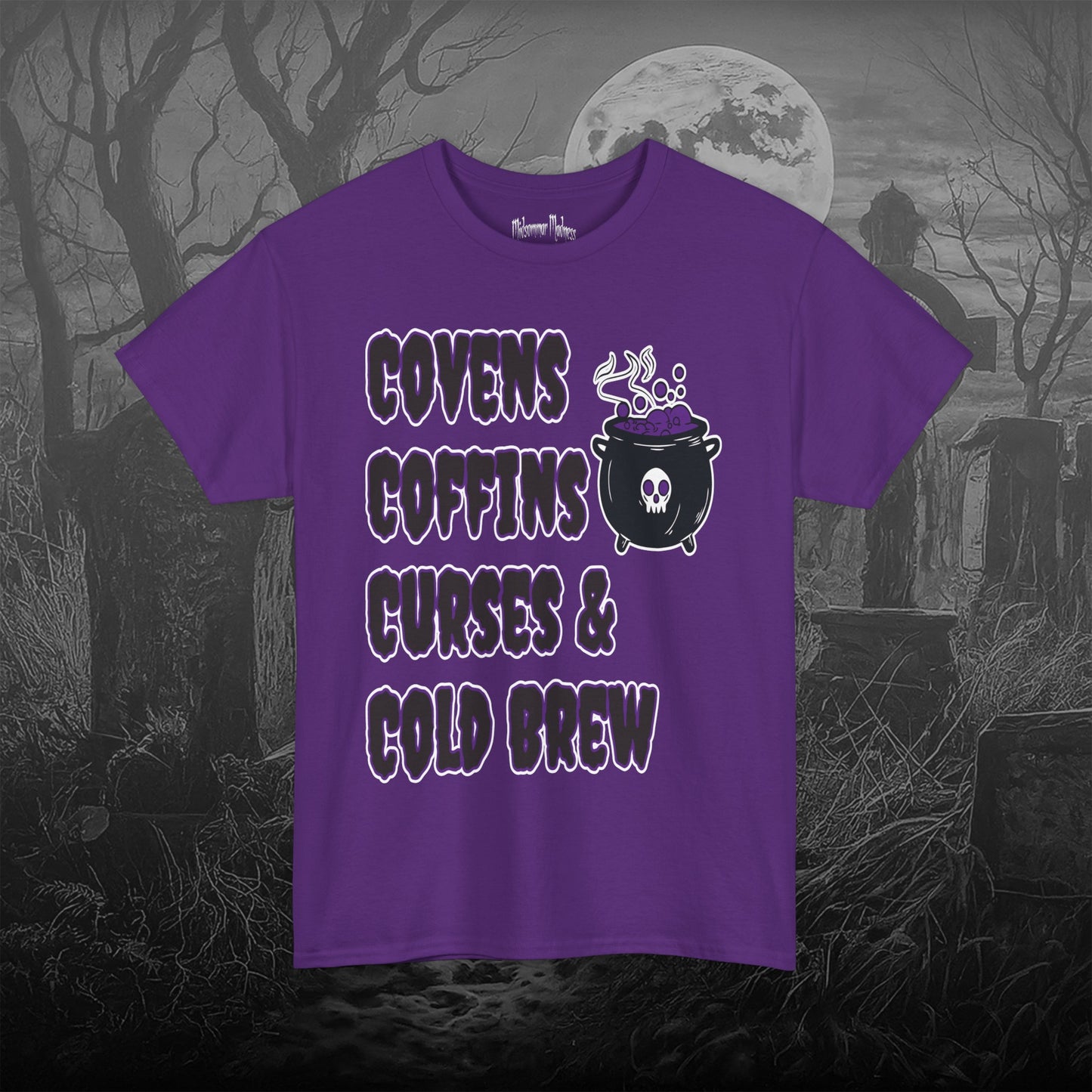 Covens Coffins Curses & Cold Brew Short Sleeve Shirt